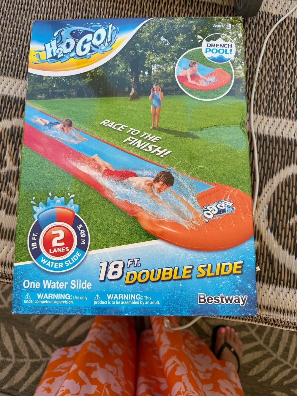 18 ft Double Slide Inflatable Water Slide - Red/Blue
